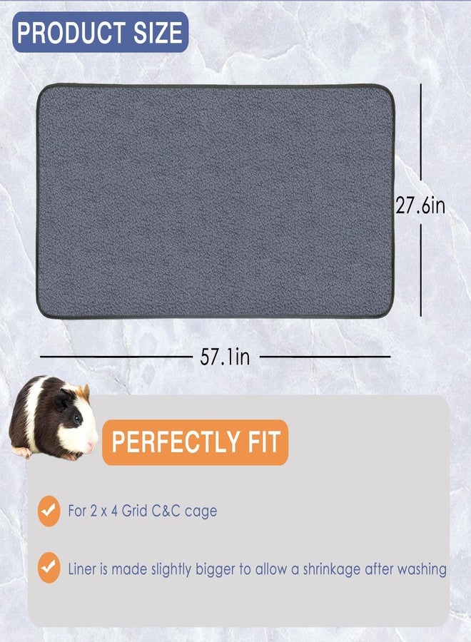 Mooydee Guinea Pig Fleece Cage Liners for C&C 2x4 Habitat, Washable Reusable Guinea Pig Bedding Super Absorbent Guinea Pig Pee Pads Anti Slip Mat for Rabbit Hamster Rat - 2 Pack 57.1" x 27.6" - Image 4